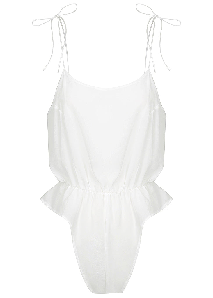 August Silk Romper White - Forever and a day intimates